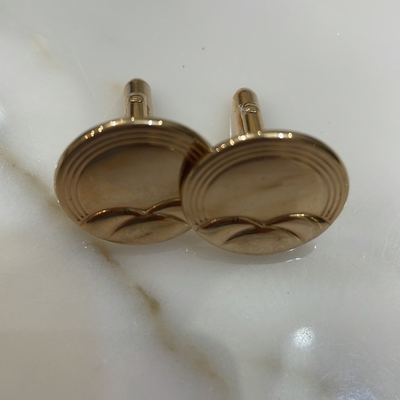 Swank FO Vintage Gold Tone Cuff Links —MCM—Great Design & Condition—OS - Picture 7 of 8